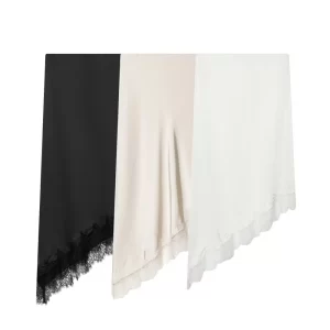 Winter new women's clothing fashionable temperament appears thin asymmetric lace satin texture half skirt